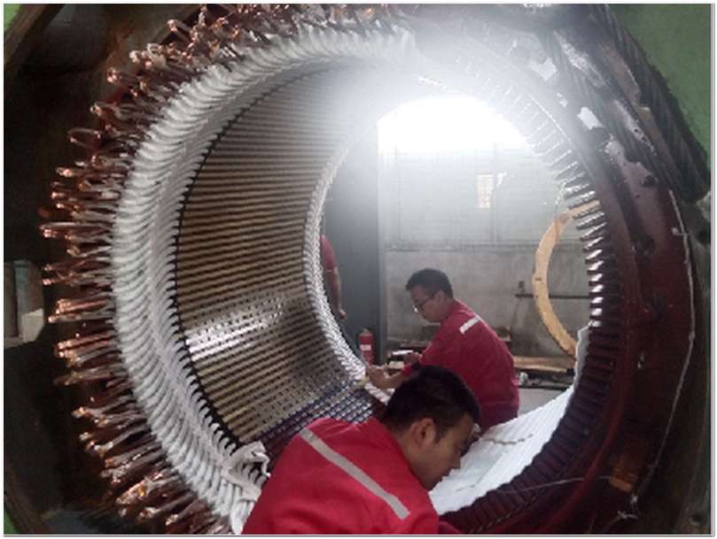 2700kw電機線圈現(xiàn)場維修照片